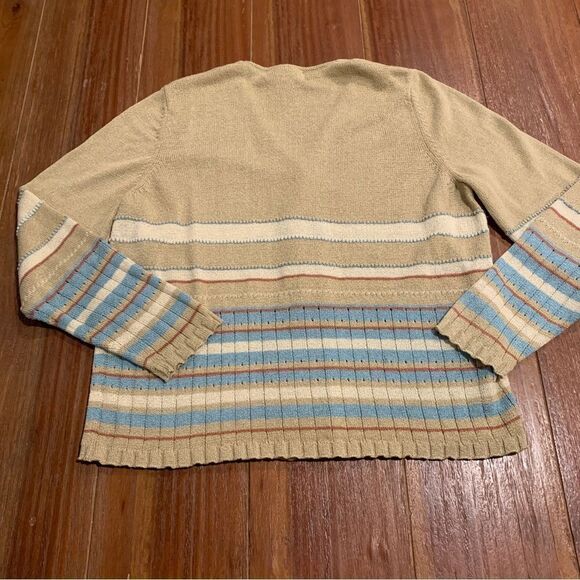 Judith Hart Collection Striped Retro Granny Chic Cardigan Sweater M - Picture 2 of 7